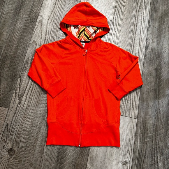 Alo Ypga orange tangerine zip up workout hoodie jacket hooded M - Picture 3 of 8
